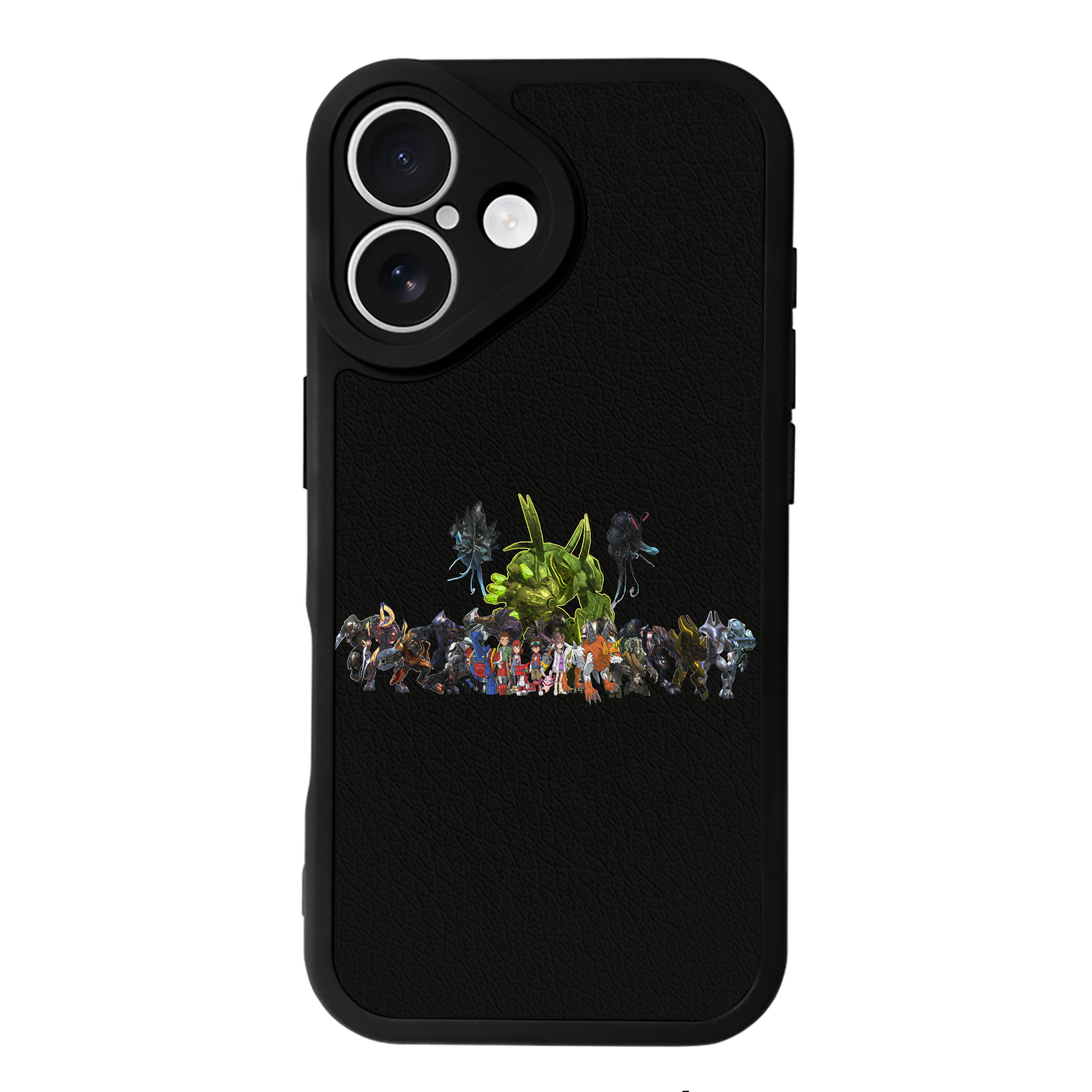 （画像用） Digimon デジタルモンスター/デジモン 【iPhone 16シリーズ対応】シリコンスマホケース（レザー調） 材質：シリコン